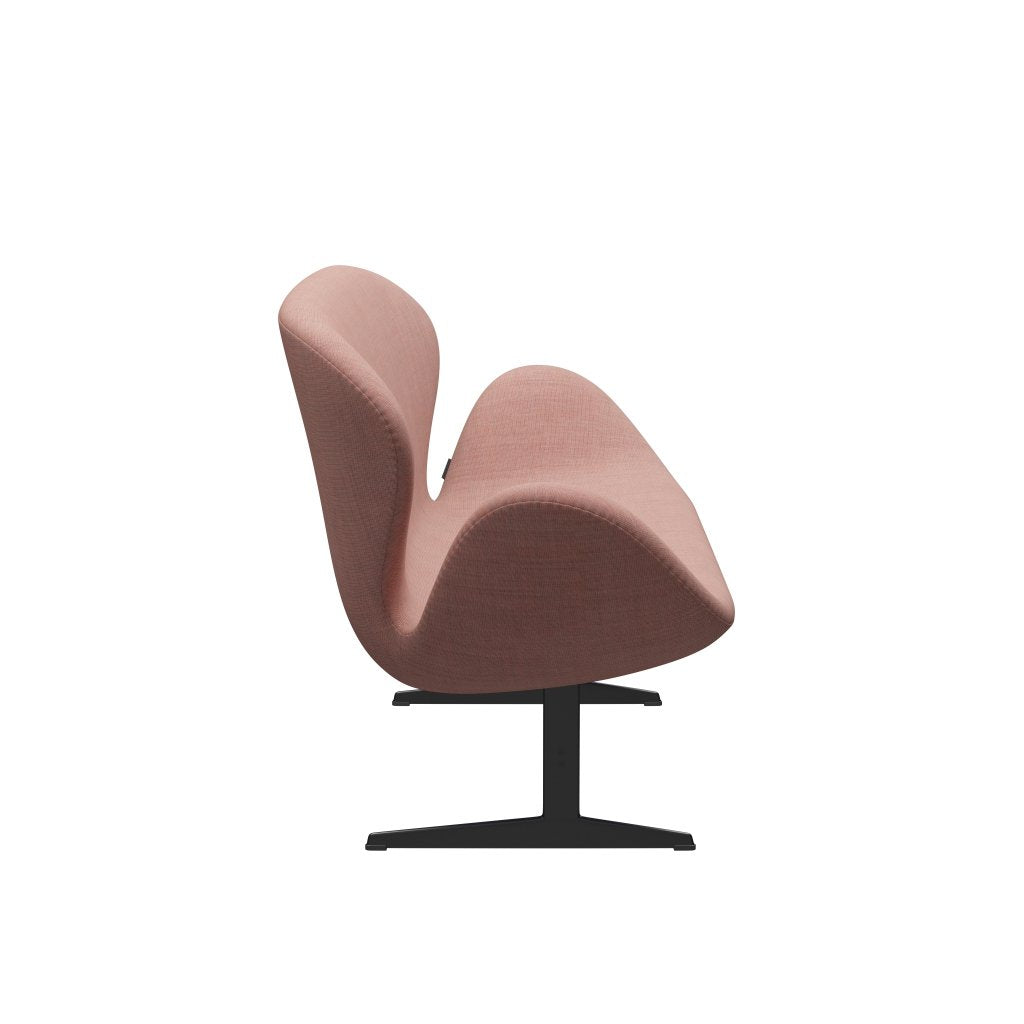 [product_category]-Fritz Hansen Swan Sofa 2 Seater, Black Lacquered/Canvas Soft Pink-Fritz Hansen-3321-CA0614-BLLA-FRI-3