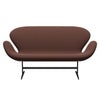 Fritz Hansen Swan™ Sofa 2 Seater, Black Lacquered/Capture Brown/Light Pink