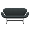 Fritz Hansen Swan™ Sofa 2 Seater, Black Lacquered/Capture Dark Deep Green