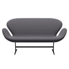 Fritz Hansen Swan™ Sofa 2 Seater, Black Lacquered/Capture Dark Grey