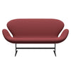 Fritz Hansen Swan™ Sofa 2 Seater, Black Lacquered/Capture Dark Red