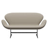 Fritz Hansen Swan™ Sofa 2 Seater, Black Lacquered/Capture Grey Sand