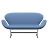 Fritz Hansen Swan™ Sofa 2 Seater, Black Lacquered/Capture Inst Ant™ Blue