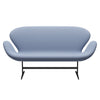 Fritz Hansen Swan™ Sofa 2 Seater, Black Lacquered/Capture Light Blue (4902)