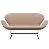 Fritz Hansen Swan™ Sofa 2 Seater, Black Lacquered/Capture Pink Sand