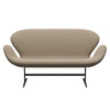 Fritz Hansen Swan™ Sofa 2 Seater, Black Lacquered/Capture Sand