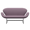 Fritz Hansen Swan™ Sofa 2 Seater, Black Lacquered/Capture Violet/Brown