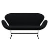 Fritz Hansen Swan™ Sofa 2 Seater, Black Lacquered/Christianshavn Black Plain