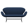 Fritz Hansen Swan™ Sofa 2 Seater, Black Lacquered/Christianshavn Blue