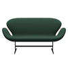 Fritz Hansen Swan™ Sofa 2 Seater, Black Lacquered/Christianshavn Dark Green Uni