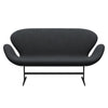 Fritz Hansen Swan™ Sofa 2 Seater, Black Lacquered/Christianshavn Grey