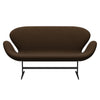 Fritz Hansen Swan™ Sofa 2 Seater, Black Lacquered/Diablo Chestnut