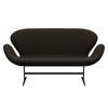 Fritz Hansen Swan™ Sofa 2 Seater, Black Lacquered/Diablo Chocolate Dark