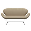 Fritz Hansen Swan™ Sofa 2 Seater, Black Lacquered/Diablo Hessian