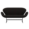 Fritz Hansen Swan™ Sofa 2 Seater, Black Lacquered/Divina Dark Brown (384)