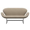 Fritz Hansen Swan™ Sofa 2 Seater, Black Lacquered/Divina Light Beige