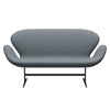 Fritz Hansen Swan™ Sofa 2 Seater, Black Lacquered/Divina Light Grey