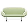 Fritz Hansen Svanesofa 2-Personers, Sortlakeret/Divina Klar Lime