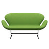 Fritz Hansen Svanesofa 2-Personers, Sortlakeret/Divina Lys Lime