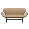 Fritz Hansen Swan™ Sofa 2 Seater, Black Lacquered/Divina Md Cappuccino