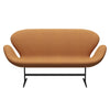 Fritz Hansen Swan™ Sofa 2 Seater, Black Lacquered/Divina Md Carrot