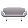 Fritz Hansen Swan™ Sofa 2 Seater, Black Lacquered/Divina Md Cool Light Grey