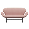 Fritz Hansen Swan™ Sofa 2 Seater, Black Lacquered/Divina Md Pale Pink