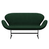 Fritz Hansen Swan™ Sofa 2 Seater, Black Lacquered/Divina Melange Warm Dark Green