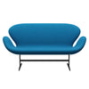 Fritz Hansen Swan™ Sofa 2 Seater, Black Lacquered/Divina Turquoise