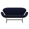 Fritz Hansen Swan™ Sofa 2 Seater, Black Lacquered/Fame Black Blue