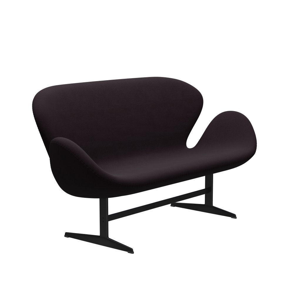 Fritz Hansen Svanesofa 2-Personers, Sortlakeret/Fame Brun (61108)