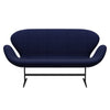 Fritz Hansen Swan™ Sofa 2 Seater, Black Lacquered/Fame Dark Blue (66005)