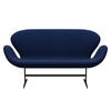 Fritz Hansen Swan™ Sofa 2 Seater, Black Lacquered/Fame Dark Blue (66071)