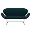 Fritz Hansen Swan™ Sofa 2 Seater, Black Lacquered/Fame Dark Green