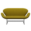 Fritz Hansen Swan™ Sofa 2 Seater, Black Lacquered/Fame Olive Green