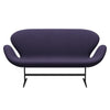 Fritz Hansen Swan™ Sofa 2 Seater, Black Lacquered/Fame Violet Dark