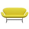 Fritz Hansen Swan™ Sofa 2 Seater, Black Lacquered/Fame Yellow