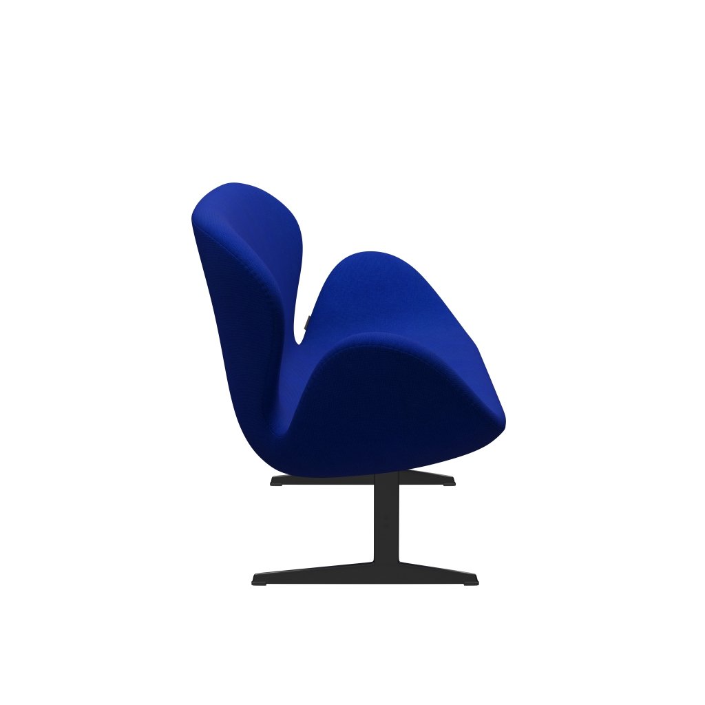 [product_category]-Fritz Hansen Swan Sofa 2 Seater, Black Lacquered/Hallingdal Blue-Fritz Hansen-3321-HAL750-BLLA-FRI-3