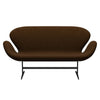 Fritz Hansen Swan™ Sofa 2 Seater, Black Lacquered/Hallingdal Brown