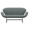 Fritz Hansen Swan™ Sofa 2 Seater, Black Lacquered/Hallingdal Grey