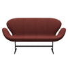 Fritz Hansen Swan™ Sofa 2 Seater, Black Lacquered/Hallingdal Red/Green