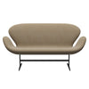 Fritz Hansen Swan™ Sofa 2 Seater, Black Lacquered/Hallingdal Sand Dark