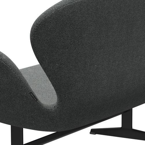 [product_category]-Fritz Hansen Swan Sofa 2 Seater, Black Lacquered/Hallingdal White Black-Fritz Hansen-3321-HAL166-BLLA-FRI-5