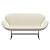 Fritz Hansen Swan™ Sofa 2 Seater, Black Lacquered/Hallingdal Wool White