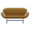 Fritz Hansen Svanesofa 2-Personers, Sortlakeret/Re-Wool Safron/Natural