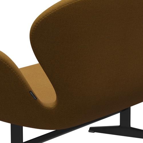 [product_category]-Fritz Hansen Swan Sofa 2 Seater, Black Lacquered/Re Wool Saffron/Natural-Fritz Hansen-3321-REW448-BLLA-FRI-5