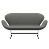 Fritz Hansen Swan™ Sofa 2 Seater, Black Lacquered/Re Wool Taupe/Natural