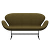 Fritz Hansen Swan™ Sofa 2 Seater, Black Lacquered/Steelcut Army Green