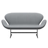 Fritz Hansen Swan™ Sofa 2 Seater, Black Lacquered/Steelcut Light Grey