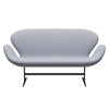 Fritz Hansen Swan™ Sofa 2 Seater, Black Lacquered/Steelcut Mouse Grey